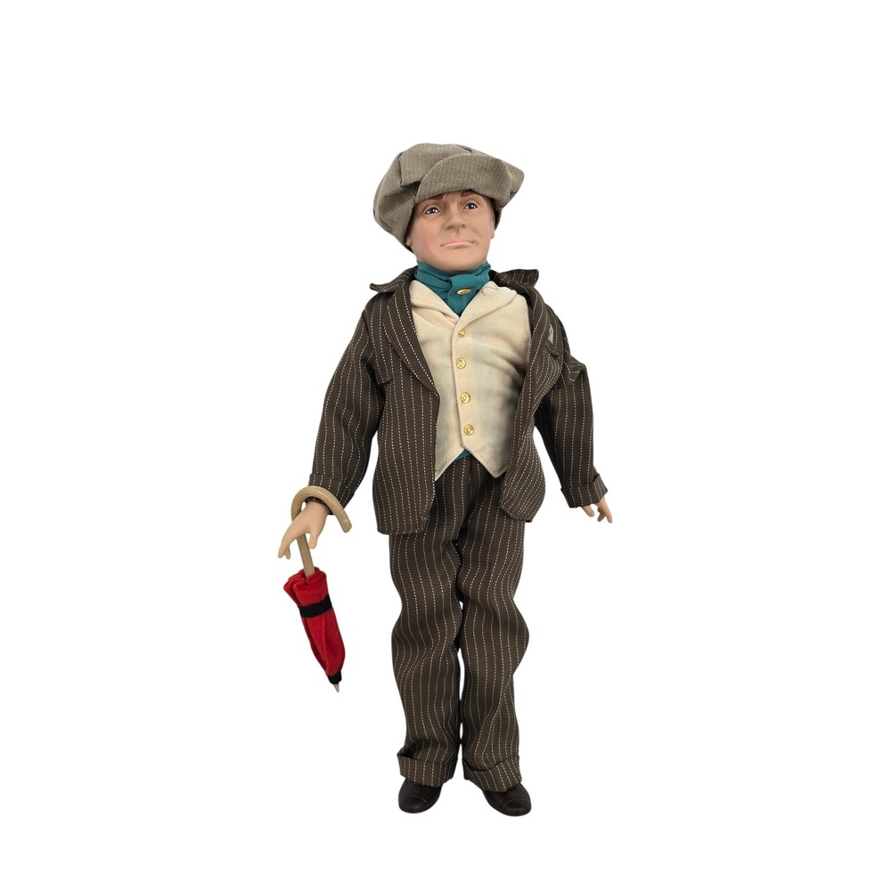 Effanbee W.C. Fields Collectible Vinyl Doll Pinstripe Suit Newsboy Cap 16.5 inch